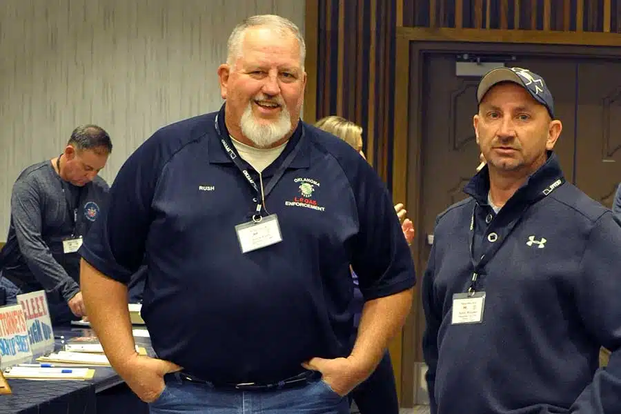 Men at an Oklahoma law enforcement event.