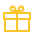 Yellow gift box icon